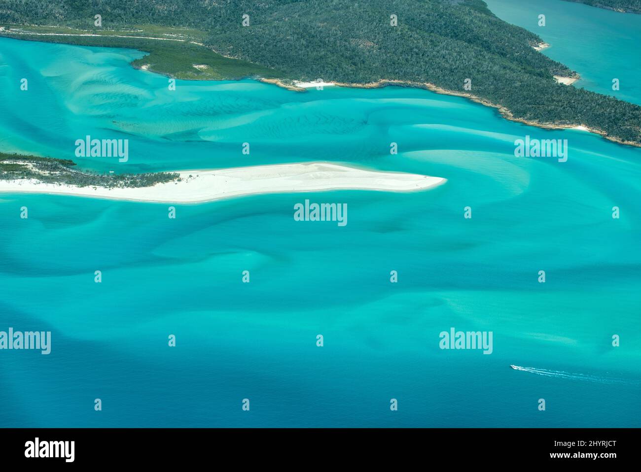 Aerial view of beautiful Whitehaven Beach in Whitsunday Islands, Australia Stock Photo