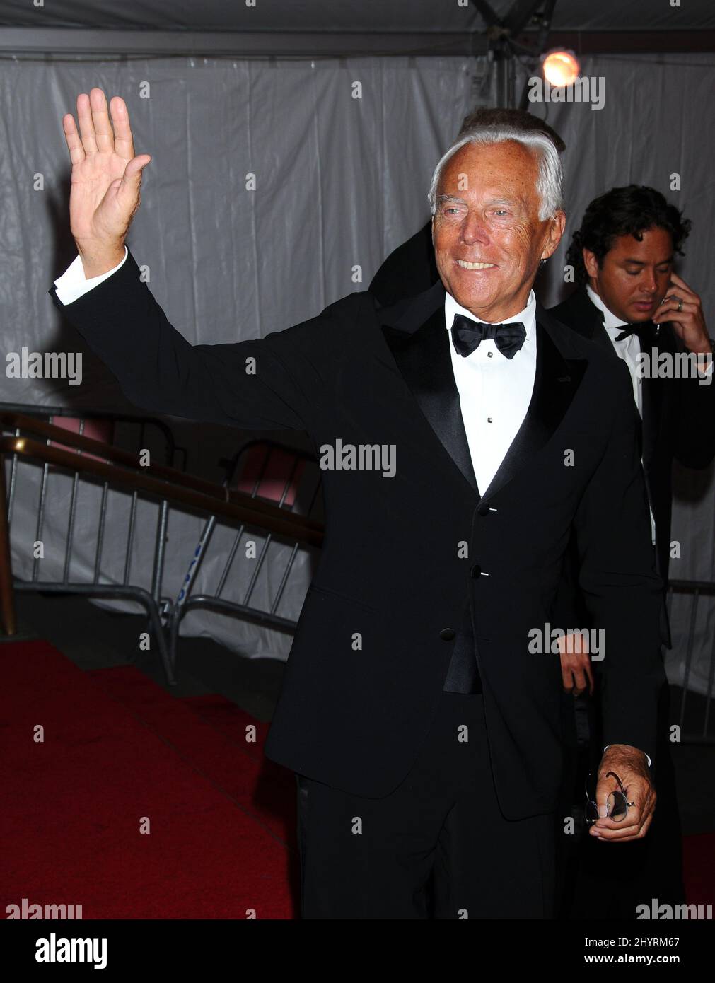 Giorgio Armani arriving at the Costume Institute Gala held at the Metropolitan Museum in New York City. Stock Photo
