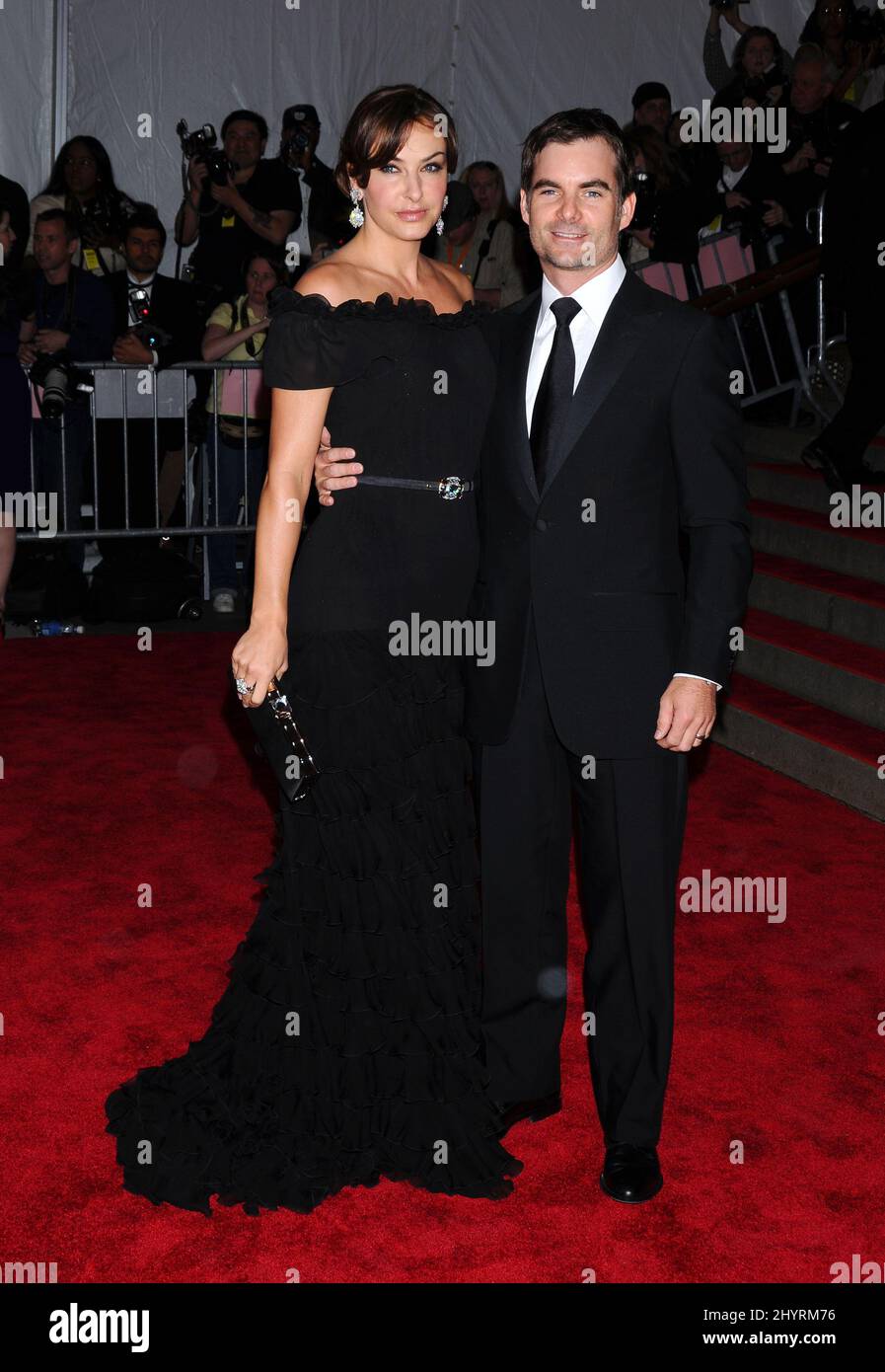 Ingrid Vandebosch and Jeff Gordon arriving at the Costume Institute Gala held at the Metropolitan Museum in New York City. Stock Photo