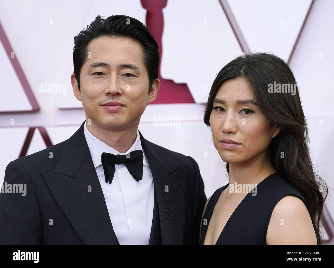 Steven Yeun and Joana Pak at the 93rd Annual Academy Awards held at