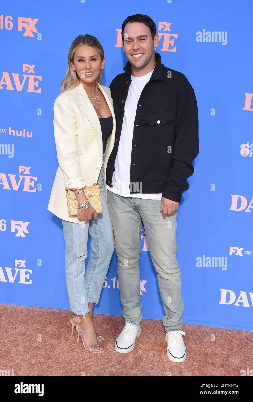 Yael Cohen and Scooter Braun arriving to the ¢€˜Dave¢€™ Season 2