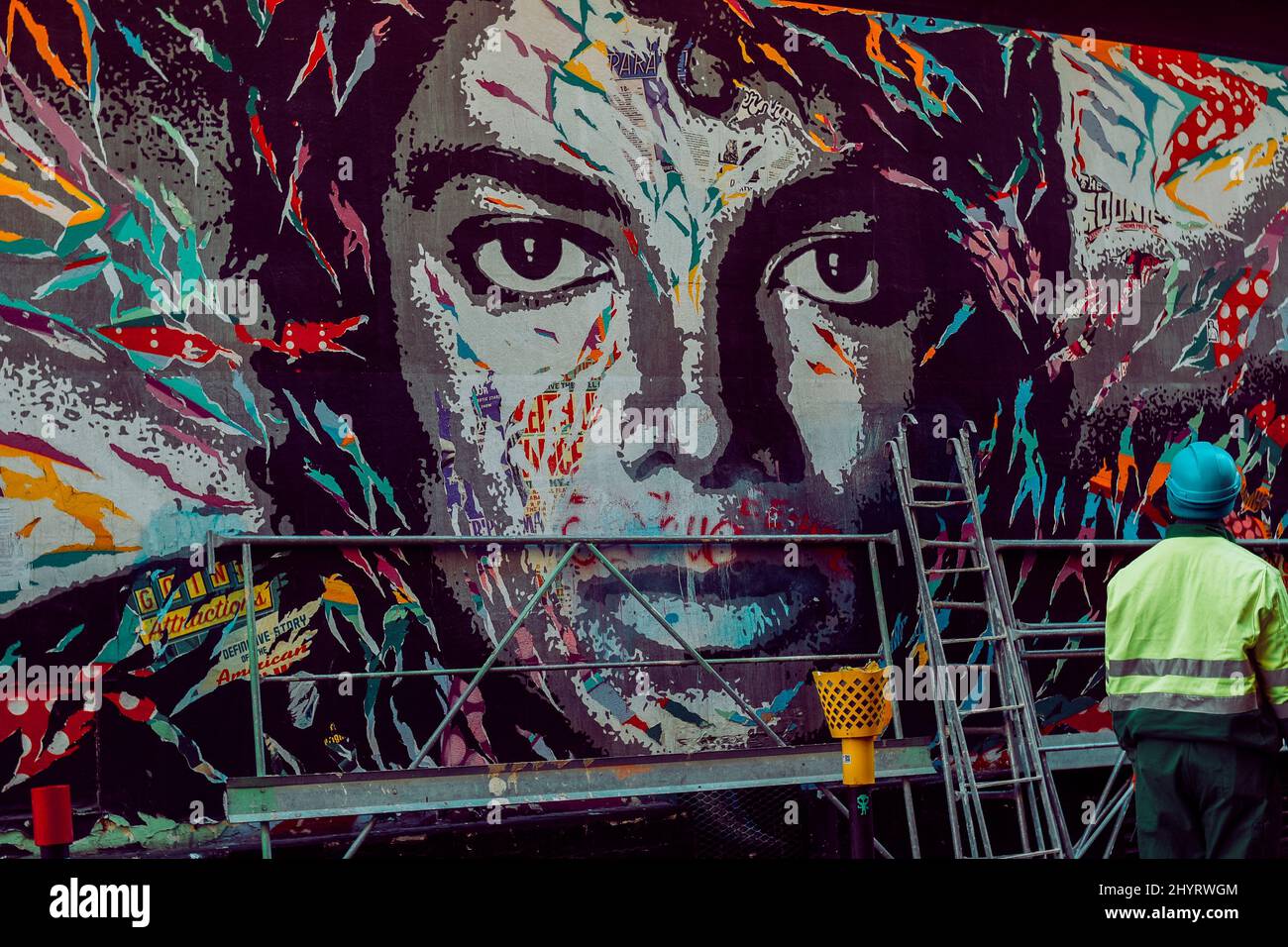 PARIS, FRANCE, 08.03.2022 Graffiti depicting Michael Jackson, idol, art. Stock Photo