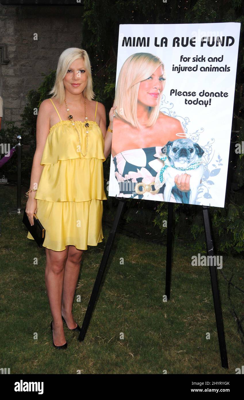 Tori Spelling during the Much Love Animal Rescue's 2nd Annual BOW WOW WOW! held at the Playboy Mansion, Los Angeles. Stock Photo