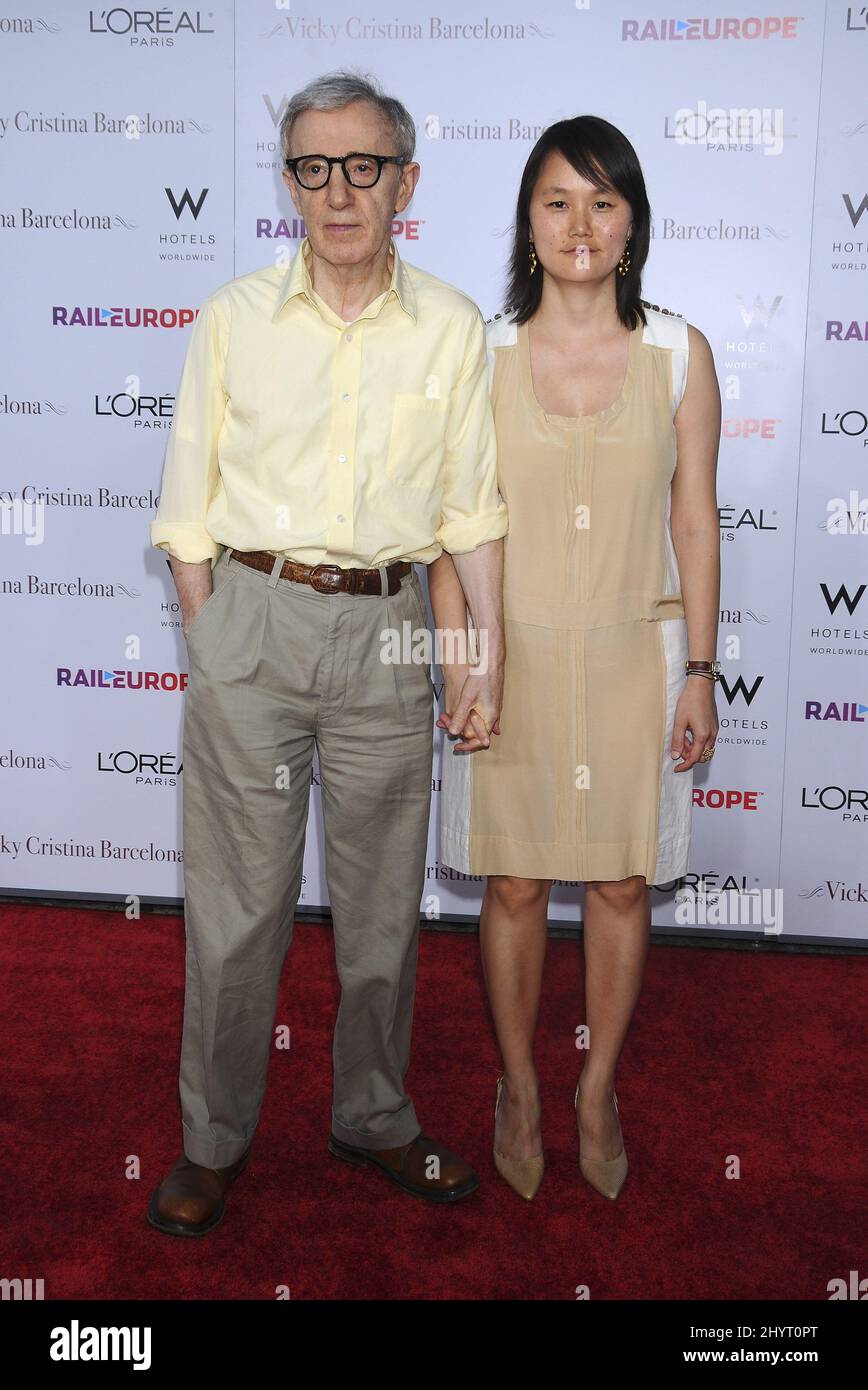 Woody Allen and Soon-Yi Previn attending the Los Angeles premiere of his new movie 'Vicky Cristina Barcelona' at the Mann Village Theatre, Westwood. Stock Photo
