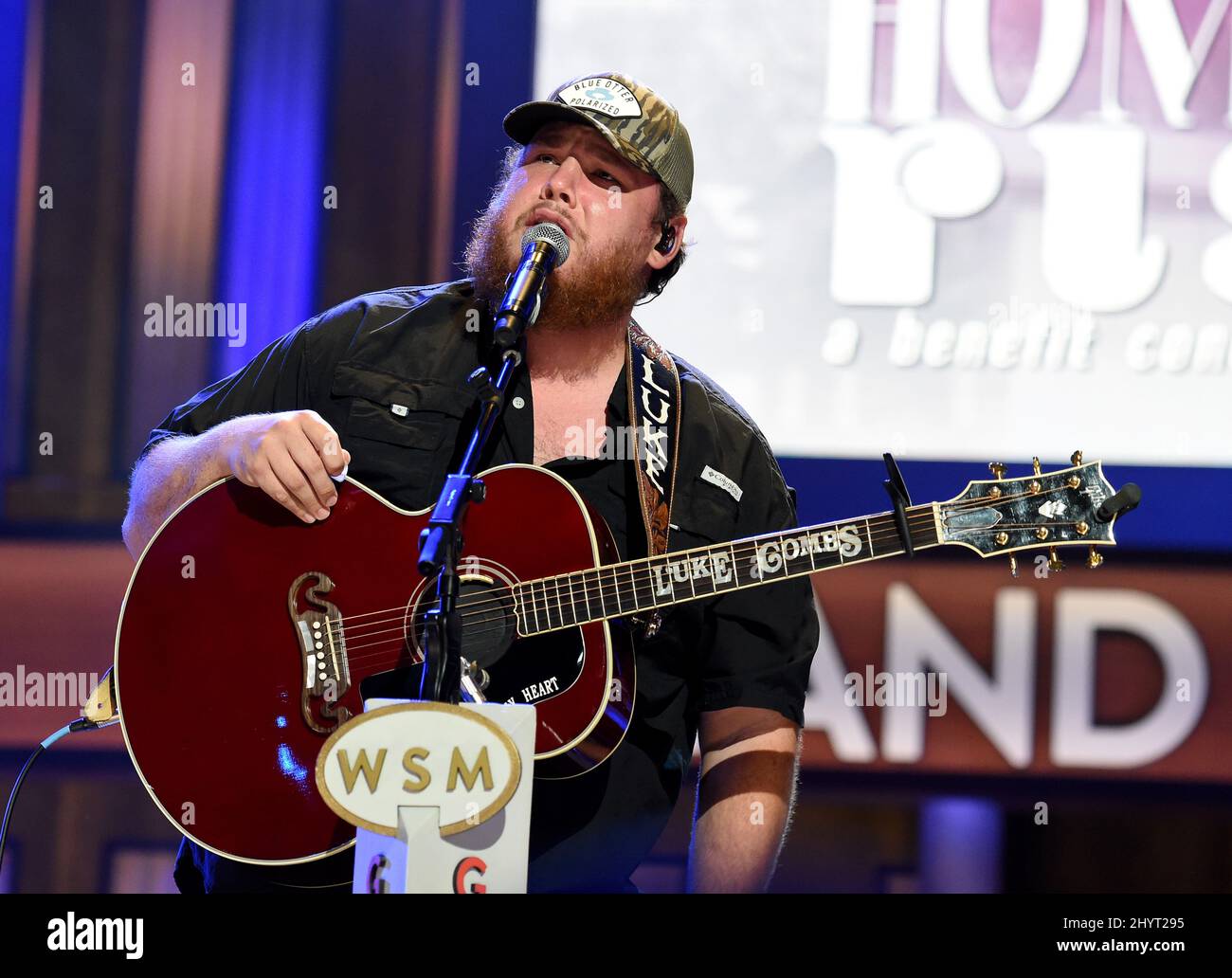 Luke Combs performing onstage at Loretta Lynn's Friends: Hometown Rising benefit concert with proceeds benefiting the United Way of Humphreys County on September 13, 2021 in Nashville, TN. Stock Photo