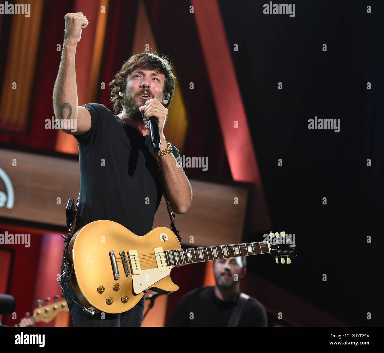 Chris Janson performing onstage at Loretta Lynn's Friends: Hometown Rising benefit concert with proceeds benefiting the United Way of Humphreys County on September 13, 2021 in Nashville, TN. Stock Photo