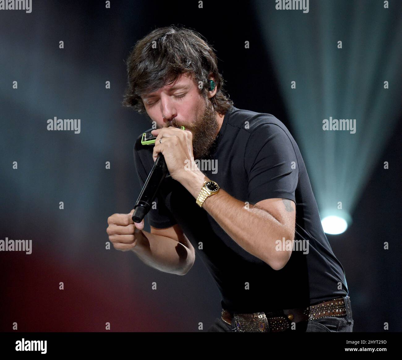 Chris Janson performing onstage at Loretta Lynn's Friends: Hometown Rising benefit concert with proceeds benefiting the United Way of Humphreys County on September 13, 2021 in Nashville, TN. Stock Photo