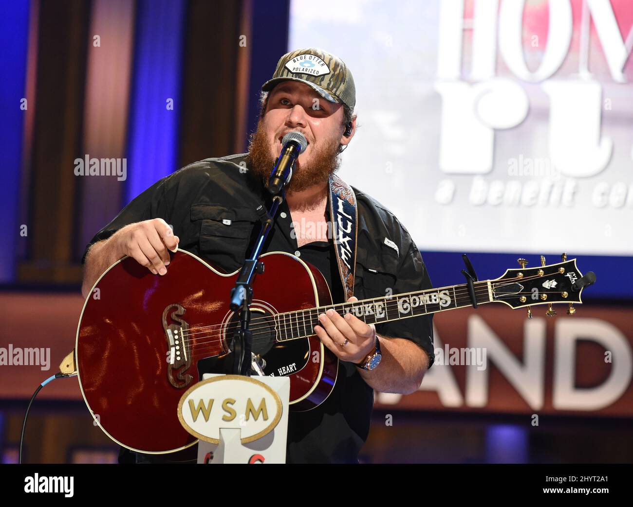Luke Combs performing onstage at Loretta Lynn's Friends: Hometown Rising benefit concert with proceeds benefiting the United Way of Humphreys County on September 13, 2021 in Nashville, TN. Stock Photo