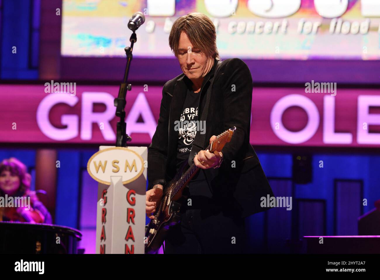Keith Urban performing onstage at Loretta Lynn's Friends: Hometown Rising benefit concert with proceeds benefiting the United Way of Humphreys County on September 13, 2021 in Nashville, TN. Stock Photo