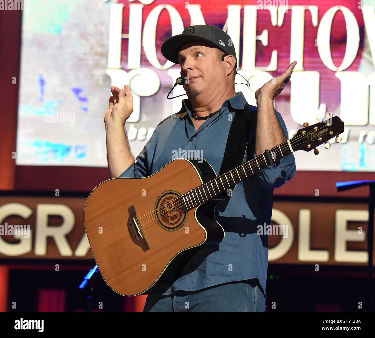 Garth Brooks performing onstage at Loretta Lynn's Friends: Hometown Rising benefit concert with proceeds benefiting the United Way of Humphreys County on September 13, 2021 in Nashville, TN. Stock Photo