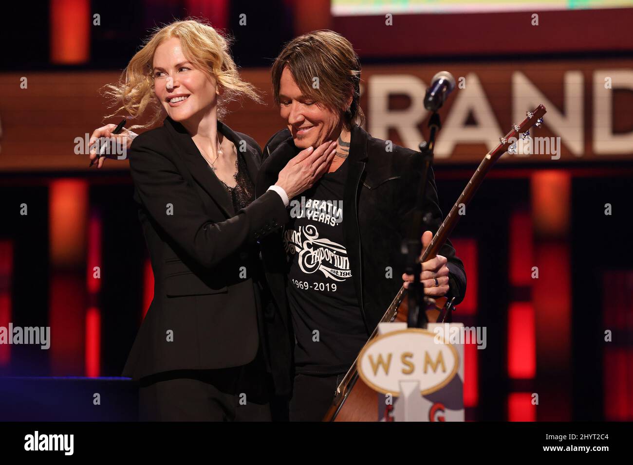 Nicole Kidman and Keith Urban performing onstage at Loretta Lynn's Friends: Hometown Rising benefit concert with proceeds benefiting the United Way of Humphreys County on September 13, 2021 in Nashville, TN. Stock Photo