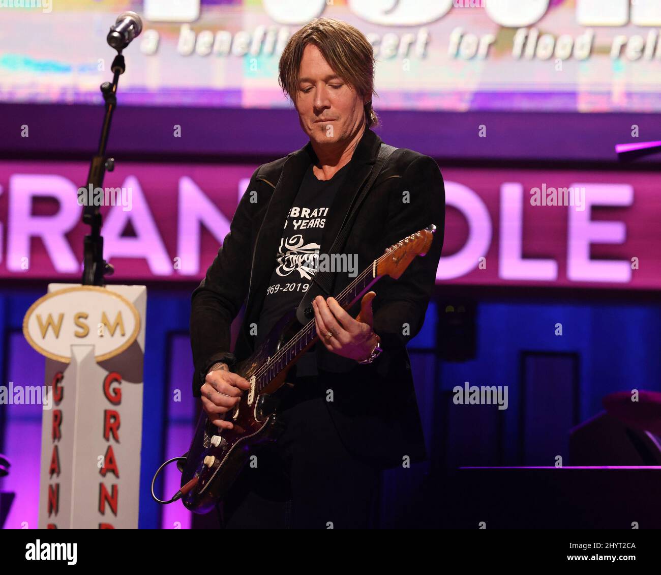 Keith Urban performing onstage at Loretta Lynn's Friends: Hometown Rising benefit concert with proceeds benefiting the United Way of Humphreys County on September 13, 2021 in Nashville, TN. Stock Photo