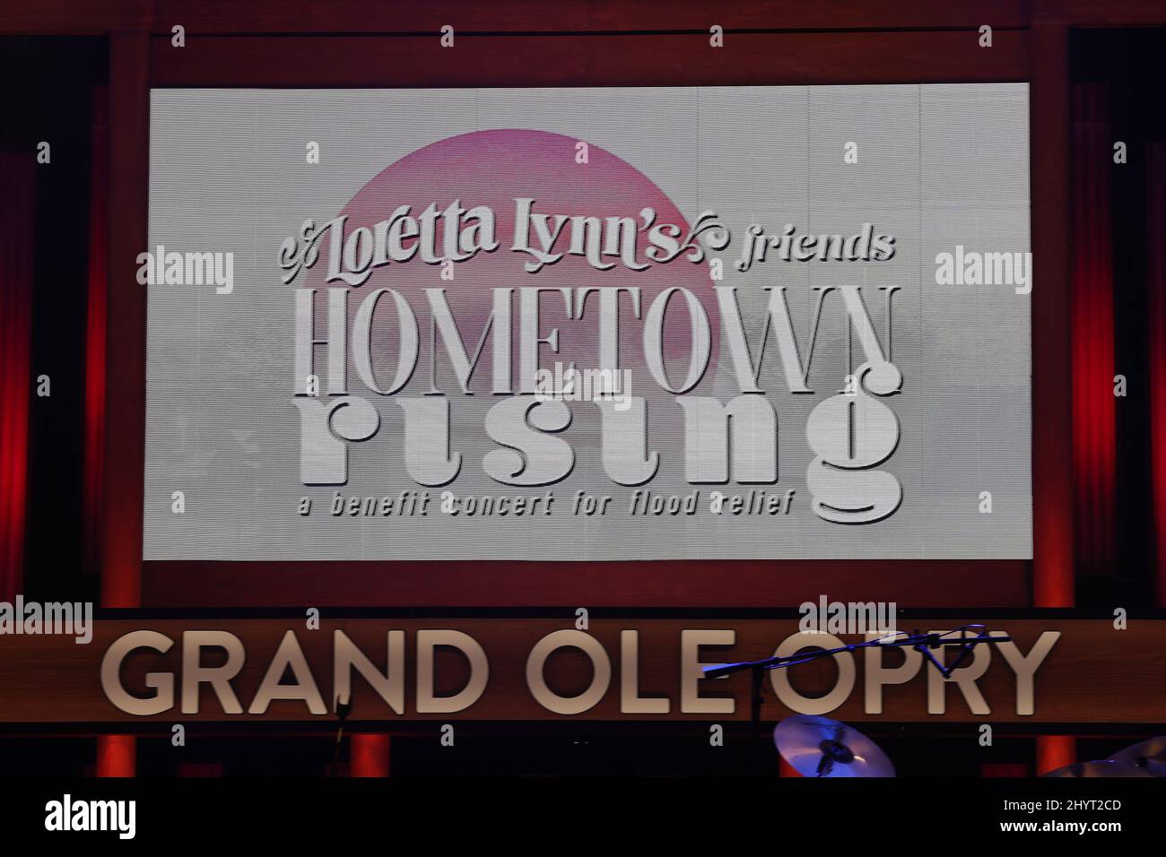 Atmosphere performing onstage at Loretta Lynn's Friends: Hometown Rising benefit concert with proceeds benefiting the United Way of Humphreys County on September 13, 2021 in Nashville, TN. Stock Photo