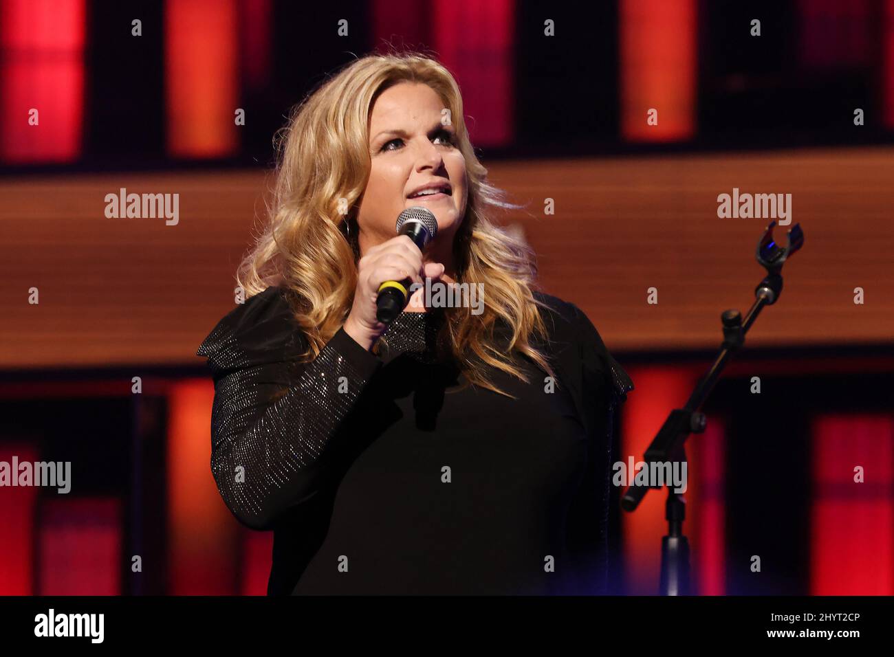 Trisha Yearwood performing onstage at Loretta Lynn's Friends: Hometown Rising benefit concert with proceeds benefiting the United Way of Humphreys County on September 13, 2021 in Nashville, TN. Stock Photo