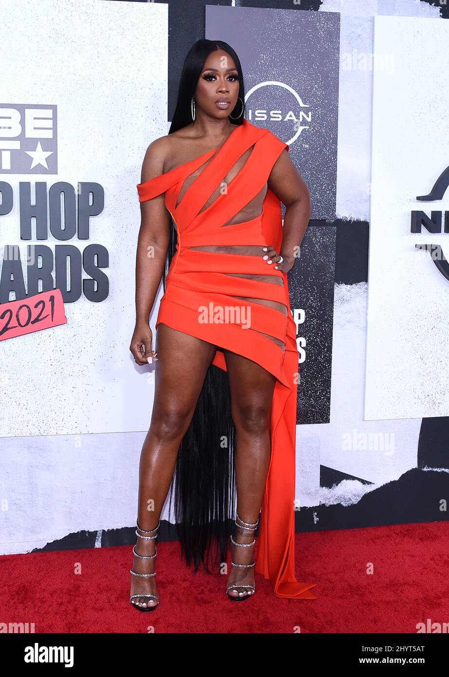 Remy Ma arriving at the BET Hip Hop Awards 2021 held at the Cobb Energy