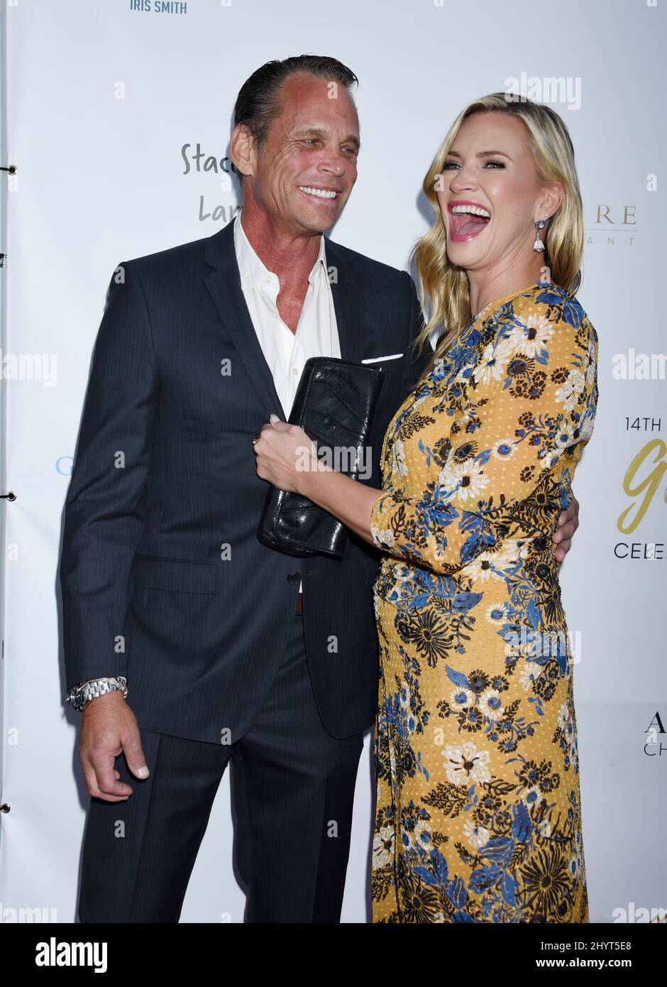 Natasha Henstridge and Chris Browning at the George Lopez Foundation14th Annual Celebrity Golf Classic Pre-Party held at Baltaire Restaurant on October 3, 2021 in Brentwood, CA. Stock Photo