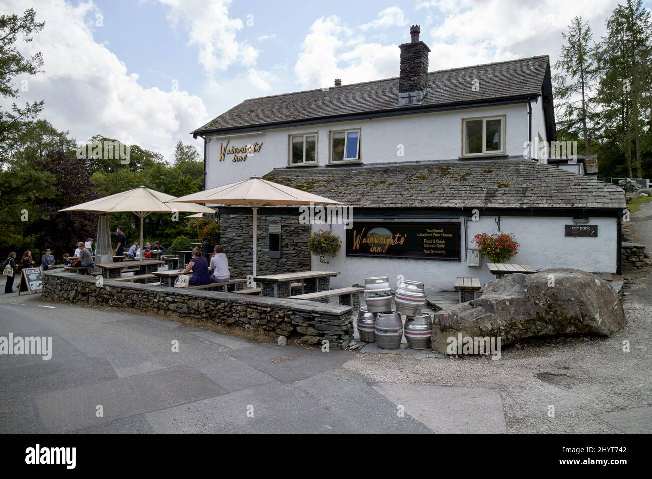 wainwrights inn formerly the langdale hotel langdale valley, lake district, cumbria, england, uk Stock Photo