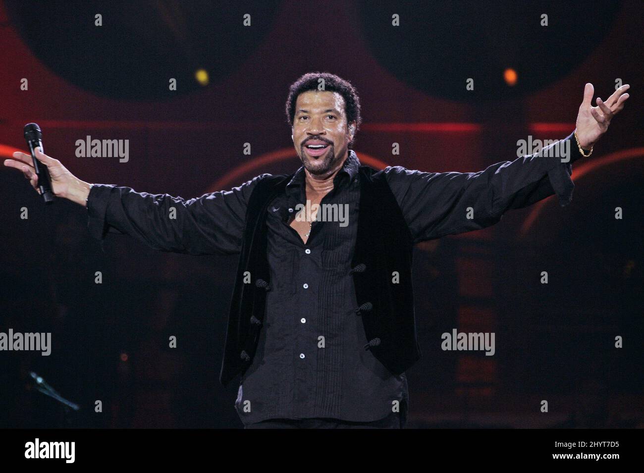 Lionel Richie performs live for the Symphonica in Rosso concert held at Gelredome Stadium, Arnhem, The Netherlands. Stock Photo