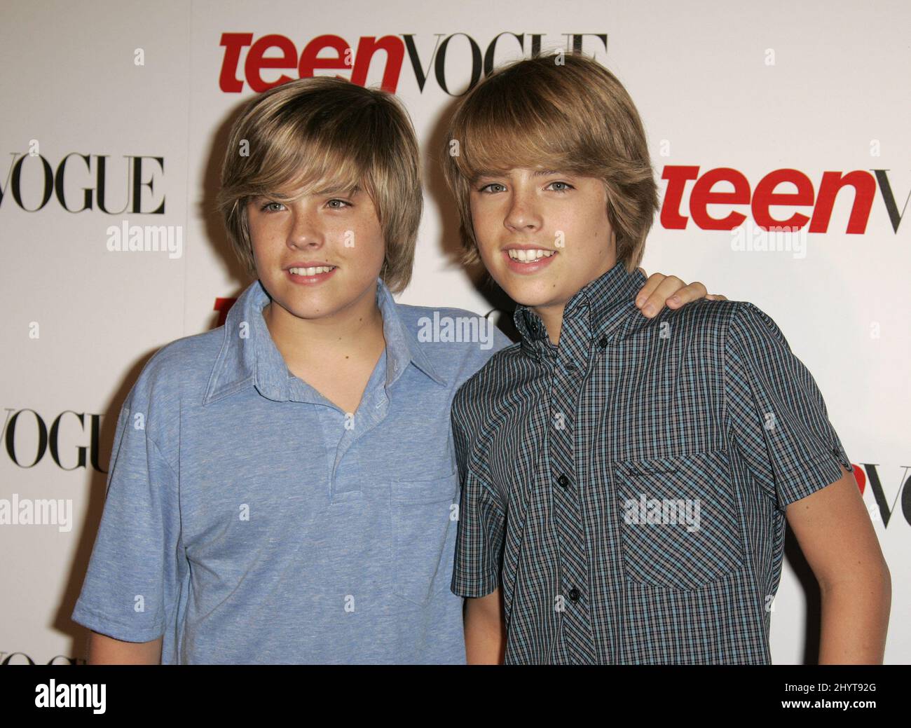 Dylan Sprouse and Cole Sprouse attending the Teen Vogue Young Hollywood Issue Party, held at the L.A. County Museum of Art, Los Angeles. Stock Photo