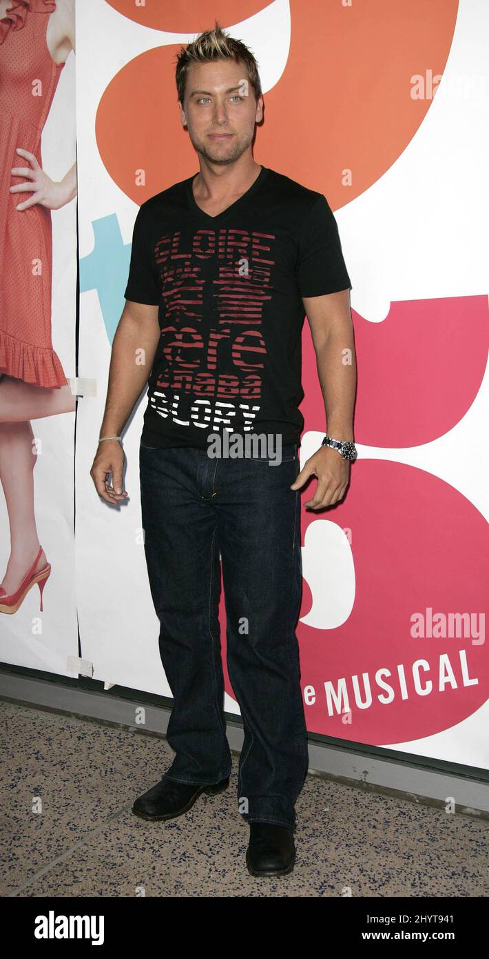 Lance Bass attending the World Premiere of the Musical 9 to 5 held at the Ahmanson Theatre in Los Angeles Stock Photo