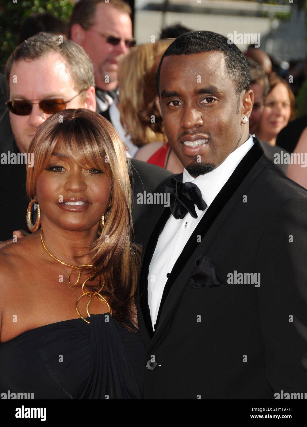 Sean Combs and mother Janice Combs attending the 60th Primetime Emmy Awards, held at the Nokia Theatre, Los Angeles Stock Photo
