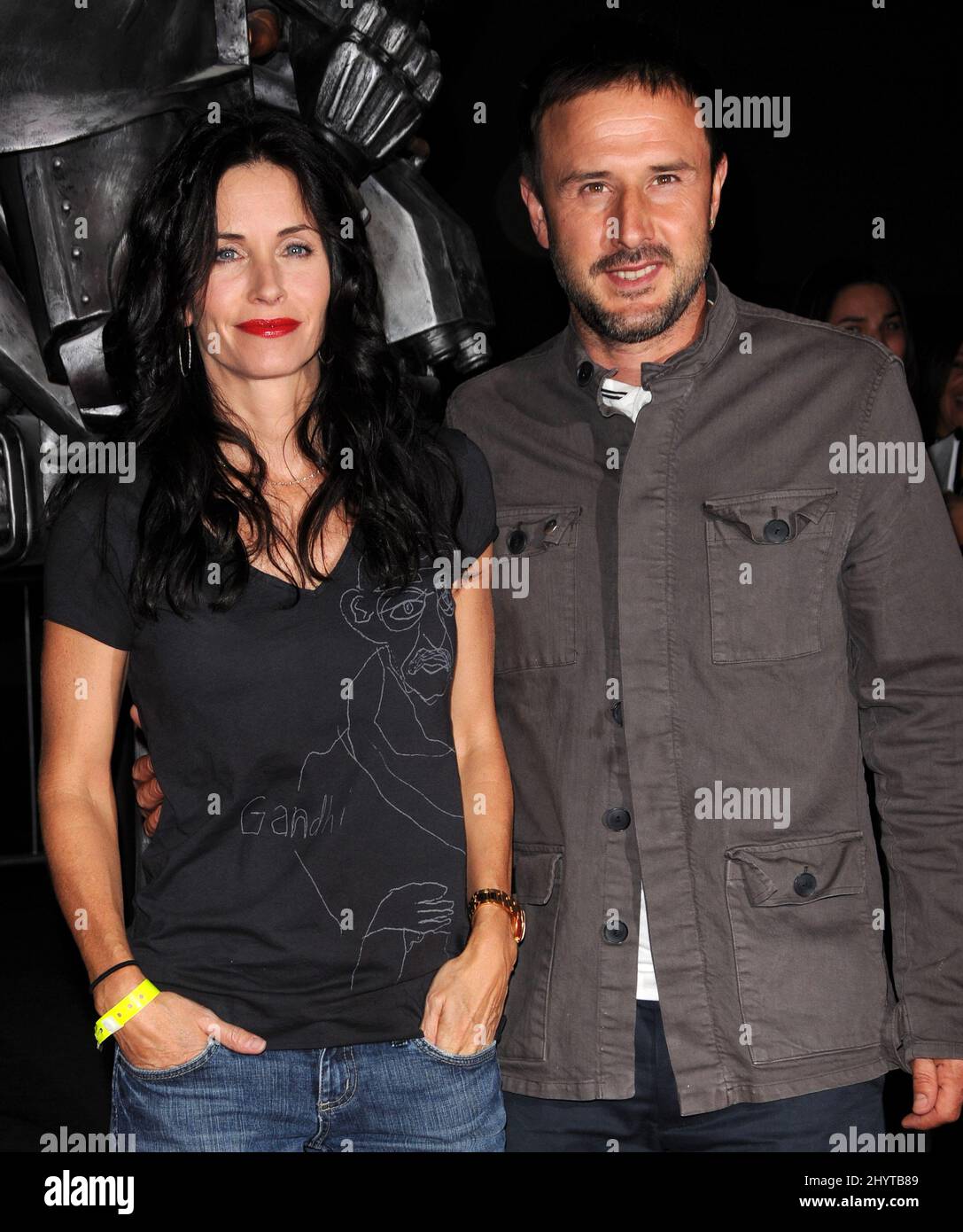 Courteney Cox Arquette and David Arquette arriving at the Fallout 3