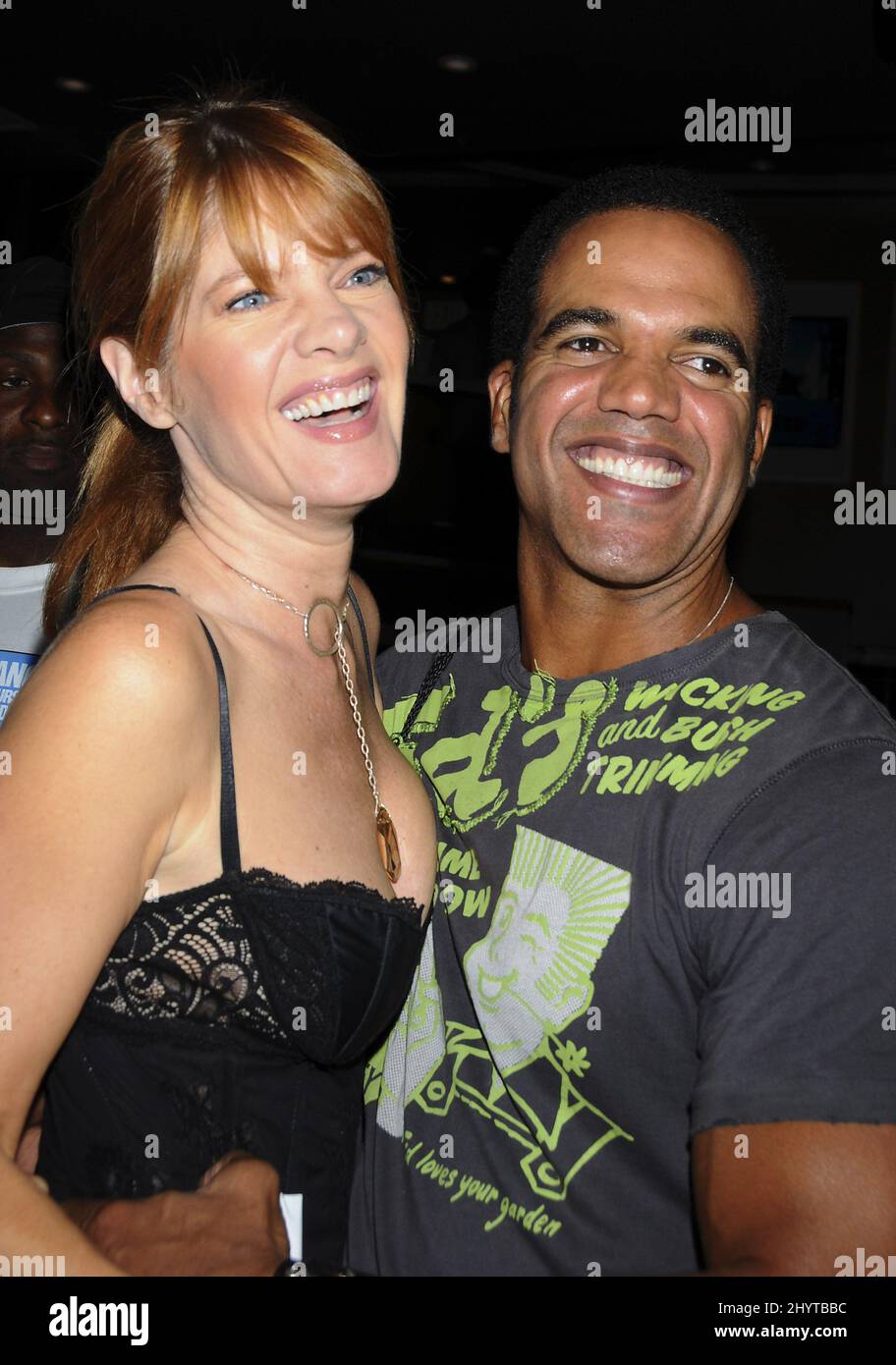 Michelle Stafford and Kristoff St. John arrives at Soaps in the City kick-off fundraiser for AIDS Walk LA, at East/West Lounge, Los Angeles. Stock Photo