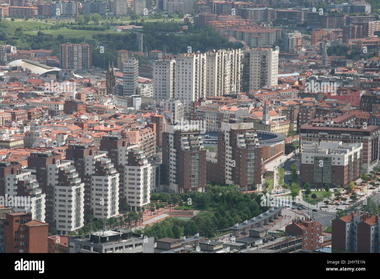 Aerial view of buildings in the center of Bilbao, Spain Stock Photo - Alamy