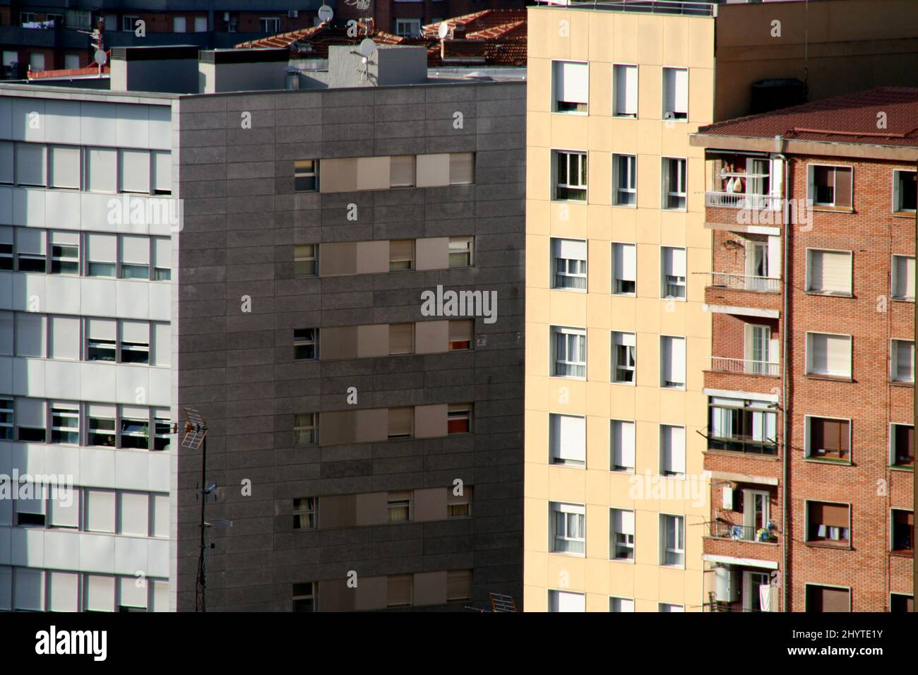 Buildings facades in Bilbao, Spain Stock Photo - Alamy