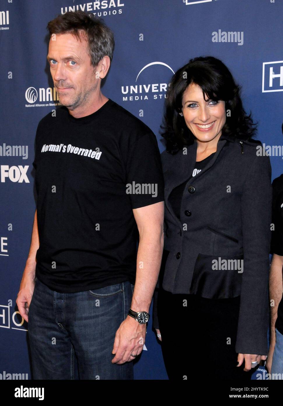 Hugh Laurie and Lisa Edelstein celebrate