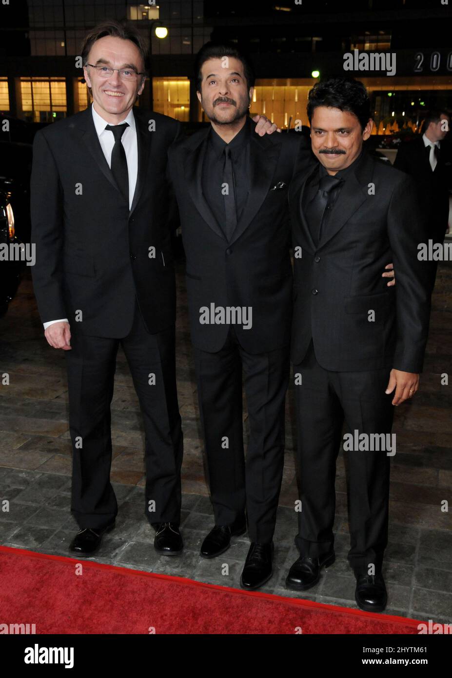 Danny Boyle, Anil Kapoor and Raj Acharya at the 61st Annual DGA Awards held at the Hyatt Regency Century Plaza. Stock Photo