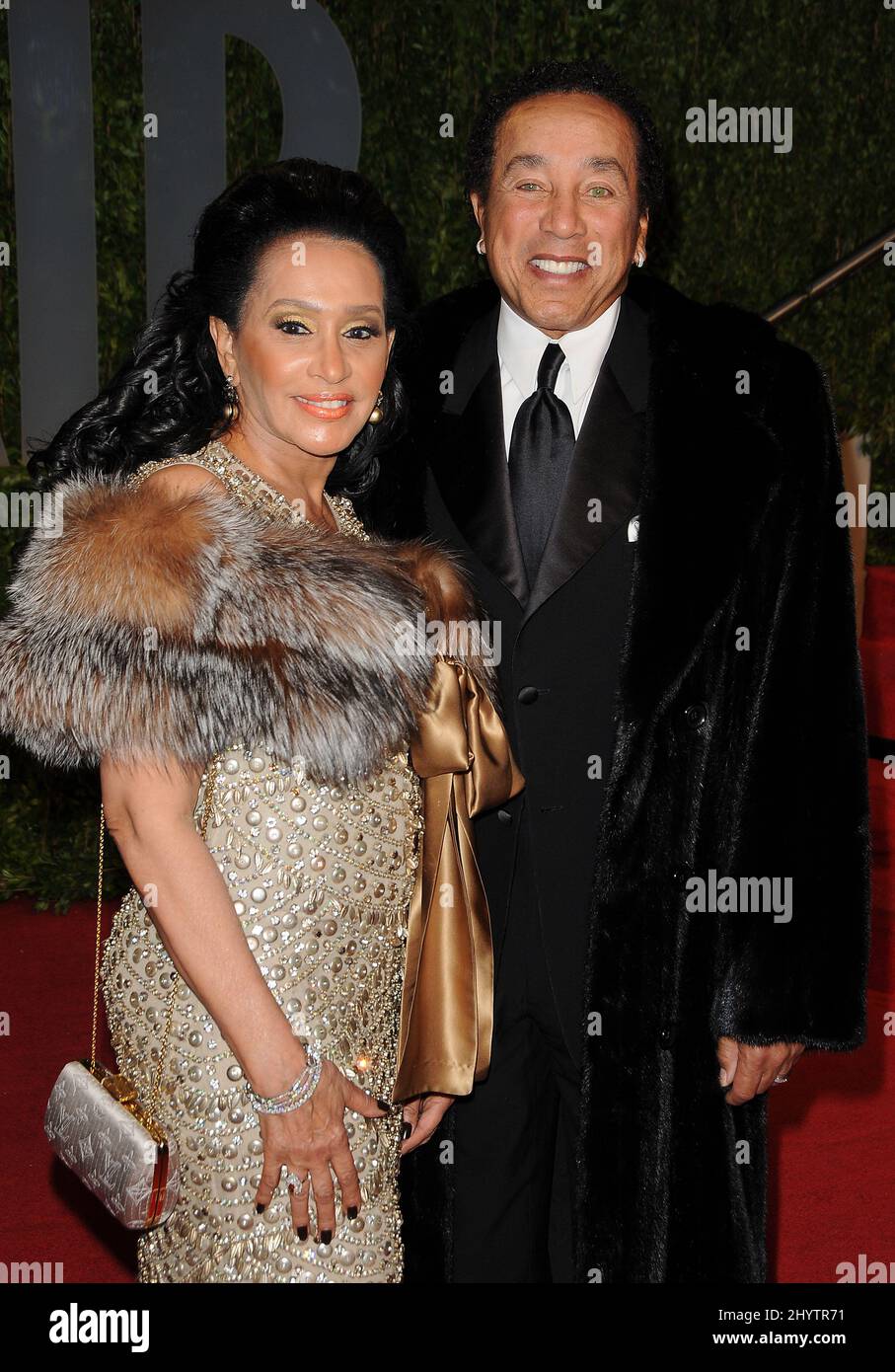Smokey Robinson and wife Claudette attending the Vanity Fair Oscar Party 2009, held at the Sunset Tower Hotel, Los Angeles. Stock Photo