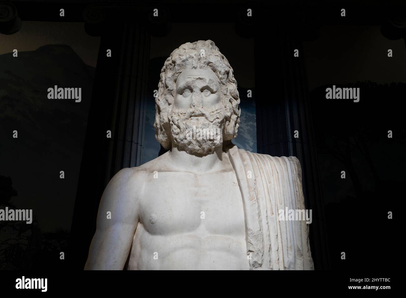 Ancient statue of Zeus, God of sky and thunder in Greek mythology. 2nd