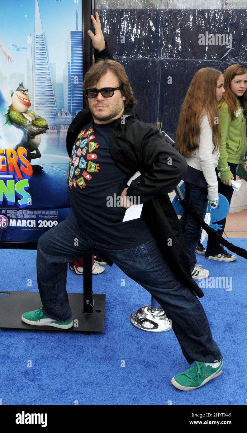 Jack Black at the 'Monsters Vs. Aliens' Los Angeles Premiere at the Gibson Amphitheatre Stock Photo