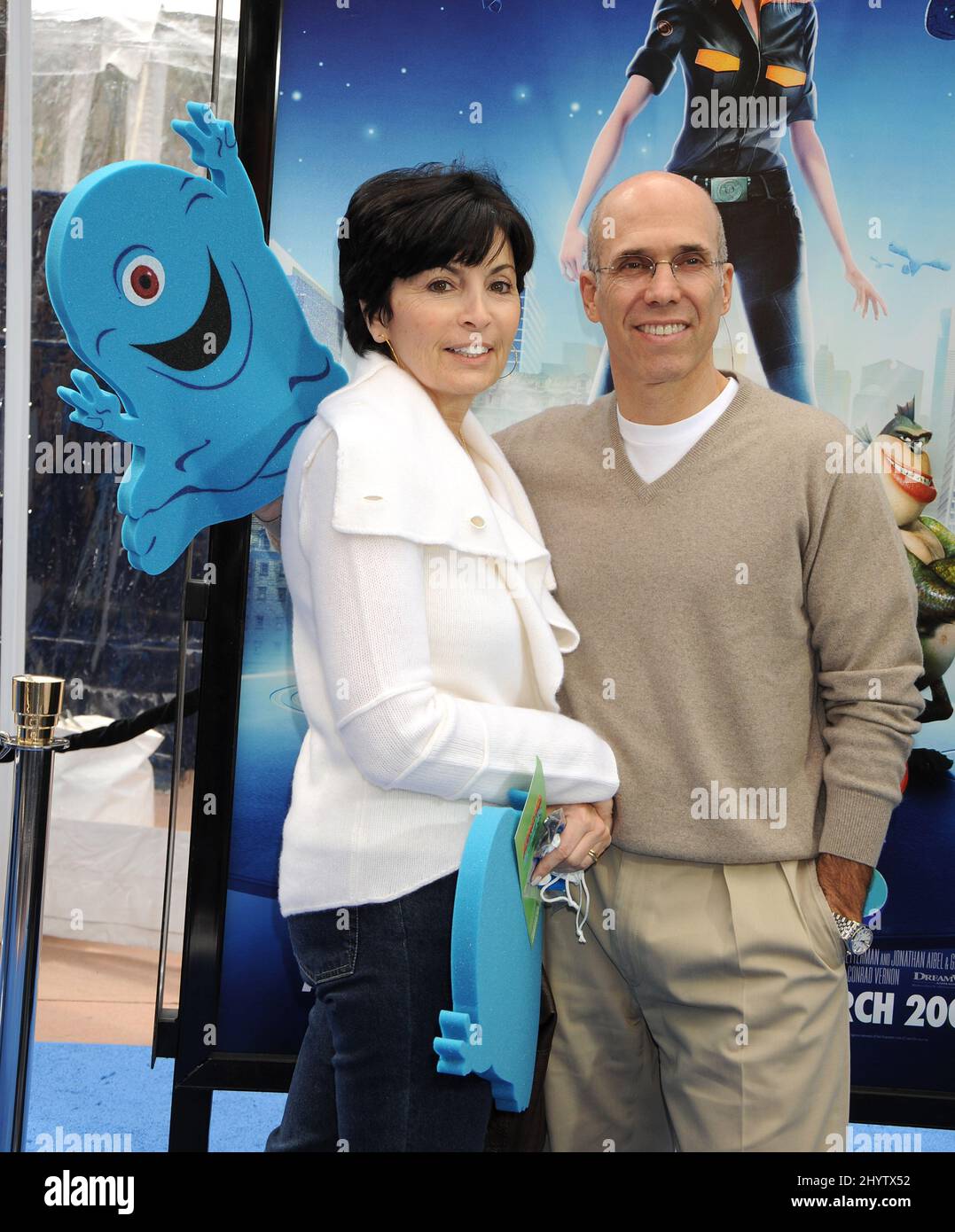 Jeffrey Katzenberg and wife Marilyn at the 'Monsters Vs. Aliens' Los Angeles Premiere at the Gibson Amphitheatre Stock Photo