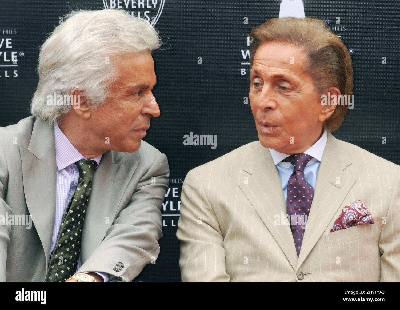 Giancarlo Giammetti and Valentino Garavani at the Rodeo Drive Walk of Style Induction ceremony, Los Angeles, USA Stock Photo