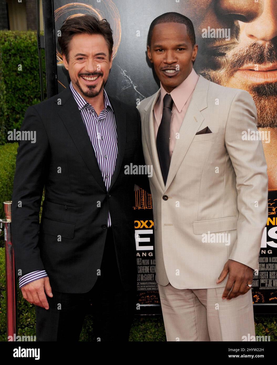 Robert Downey Jr and Jamie Foxx at "The Soloist" Los Angeles Premiere