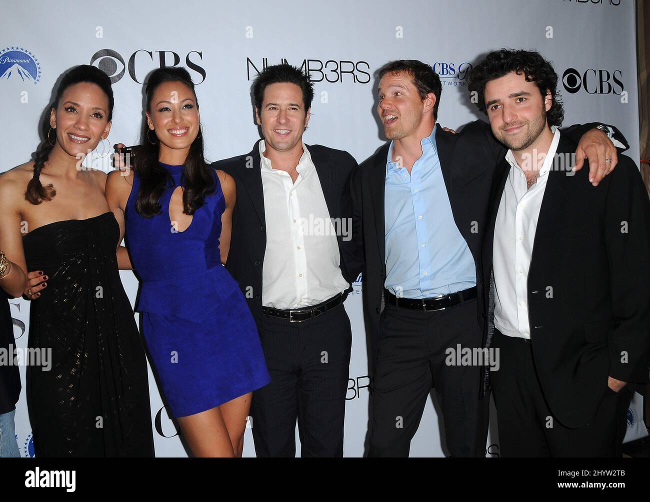 Aya Sumika, Sophina Brown, Rob Morrow, Dylan Bruno and David Krumholtz arrives at the 100th Episode of 'Numb3rs' Party Held at the Sunset Tower, Hollywood, USA Stock Photo