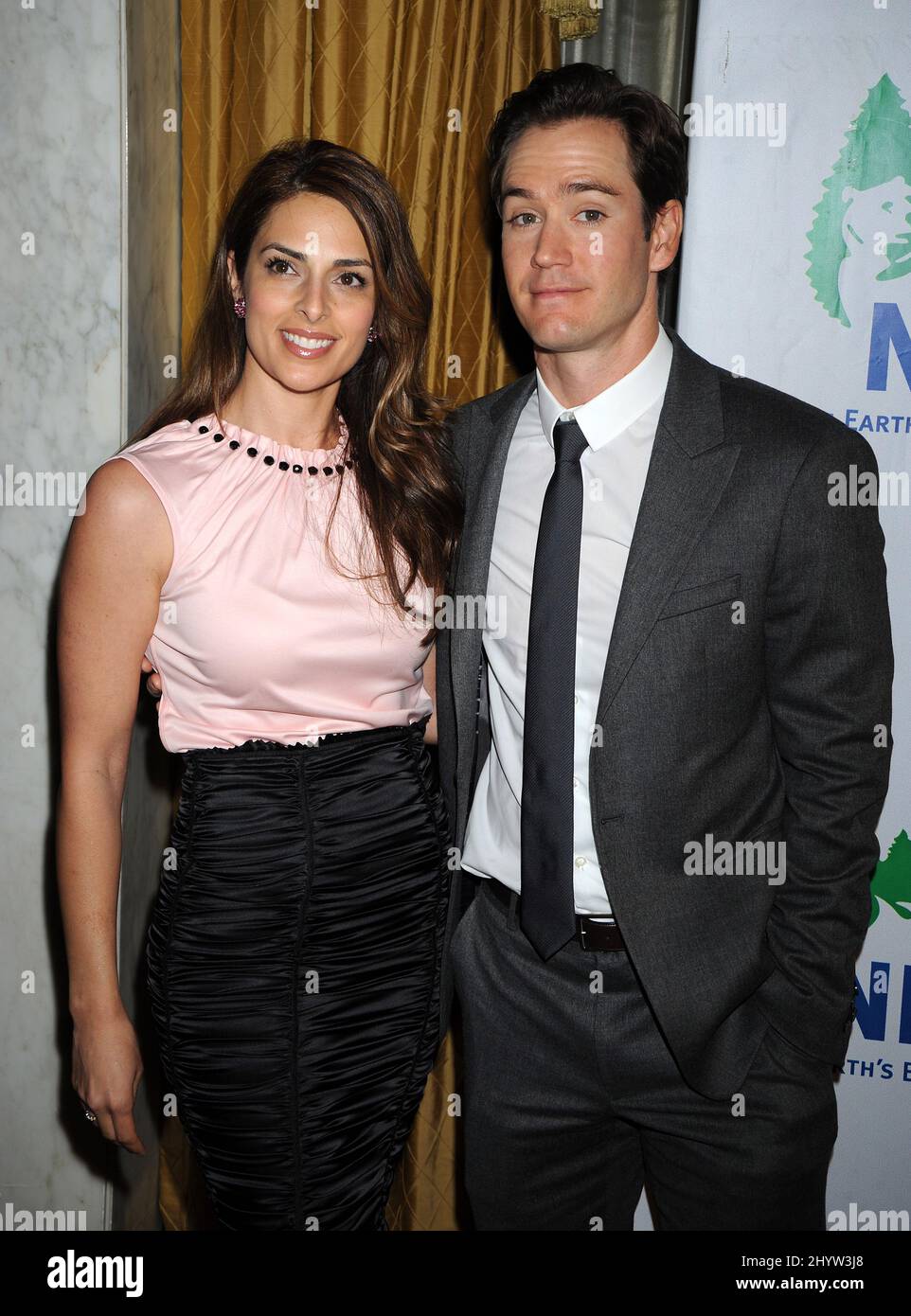 Mark-Paul Gosselaar and Lisa Ann Russell attends NRDC's 20th Anniversary at the Wilshire Hotel in Beverly Hills, CA, USA. Stock Photo