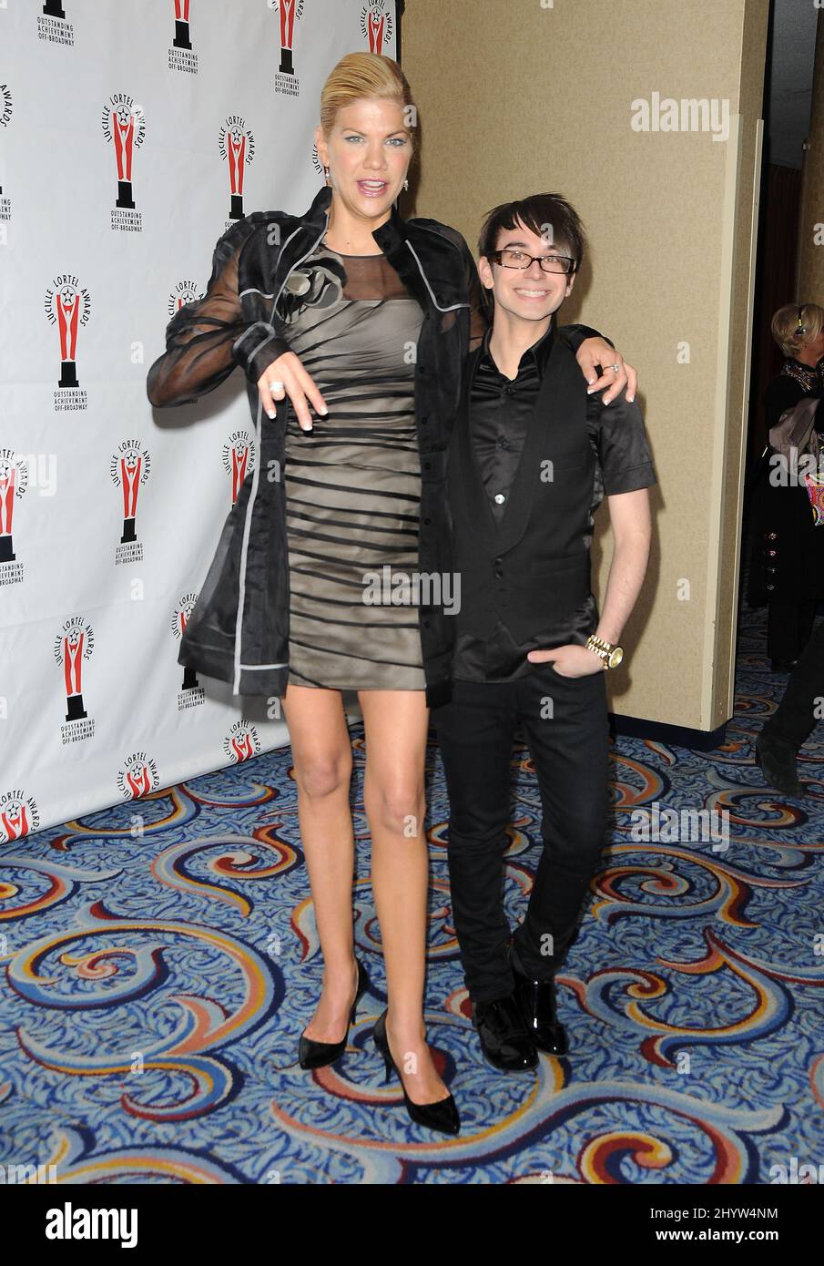 Kristen Johnston and Christian Siriano at the 2009 Lucille Lortel Awards at The Marriott Marquis in New York. Stock Photo
