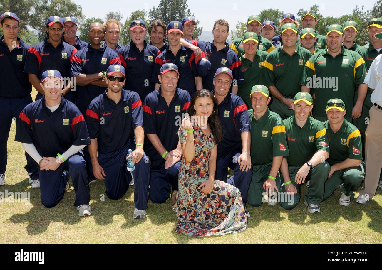 Tracey Ullman with the England and Australia Cricket Teams at the