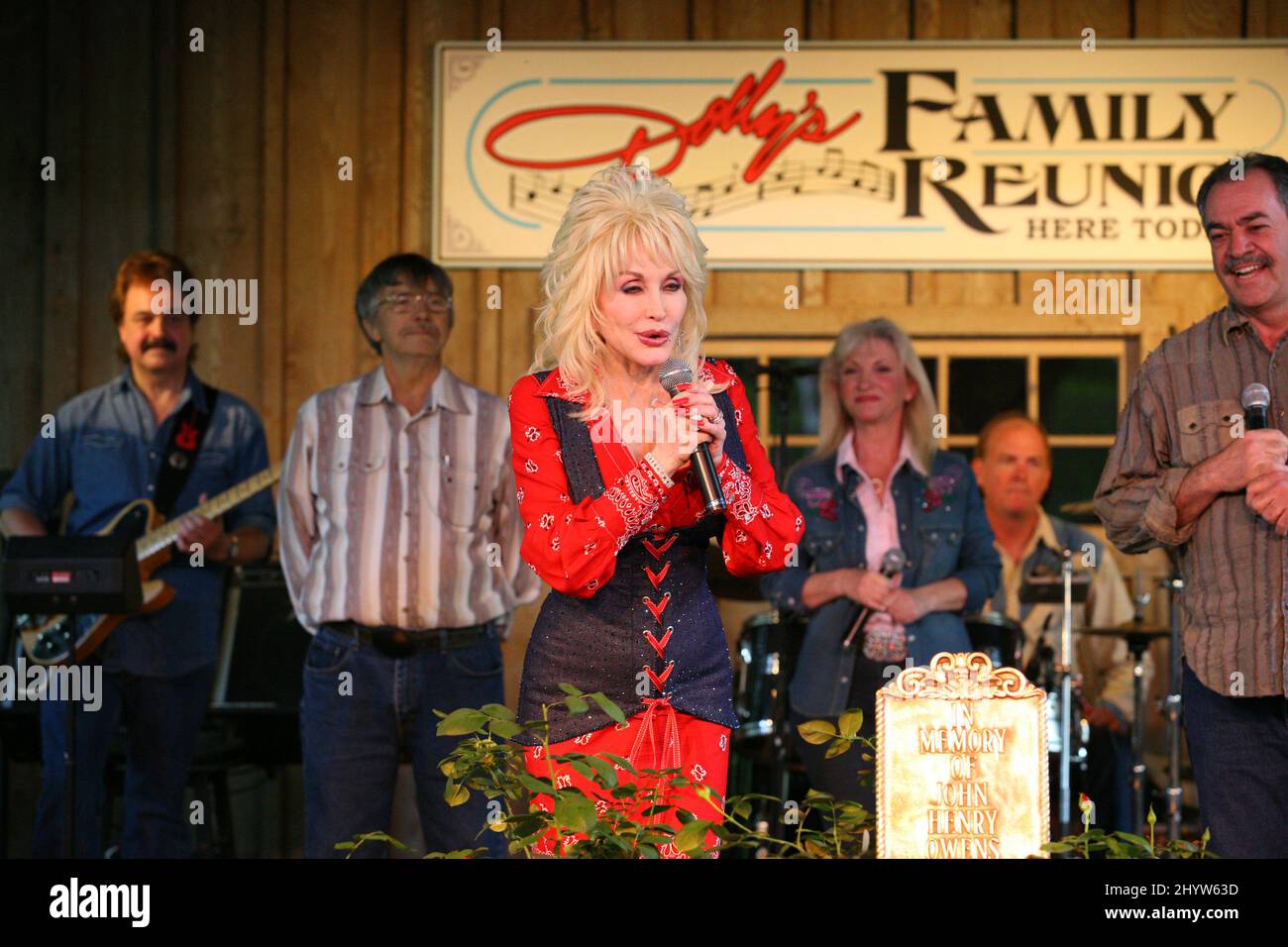 Dolly Parton at the back porch theater, Dollywood. Where she planted a Memorial Rose in honor of