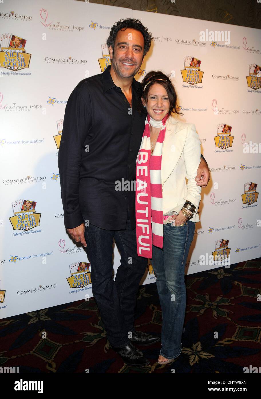 Brad Garrett and Joely Fisher at the 'All-In For All Good' Celebrity Poker Tournament held at Commerce Casino in California, USA Stock Photo
