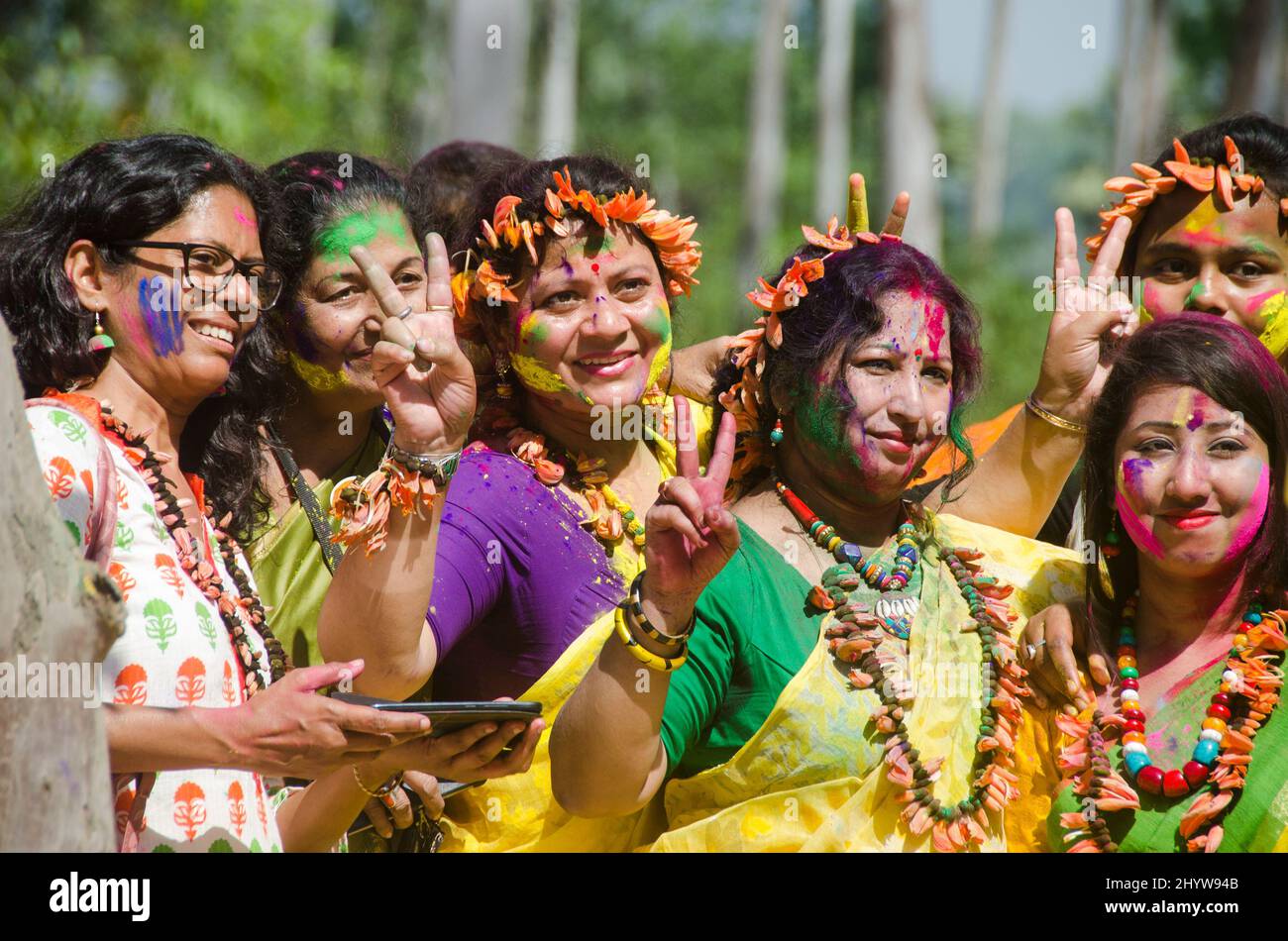 holi festival celebration at bolpur shantiniketan birbhum west bengal