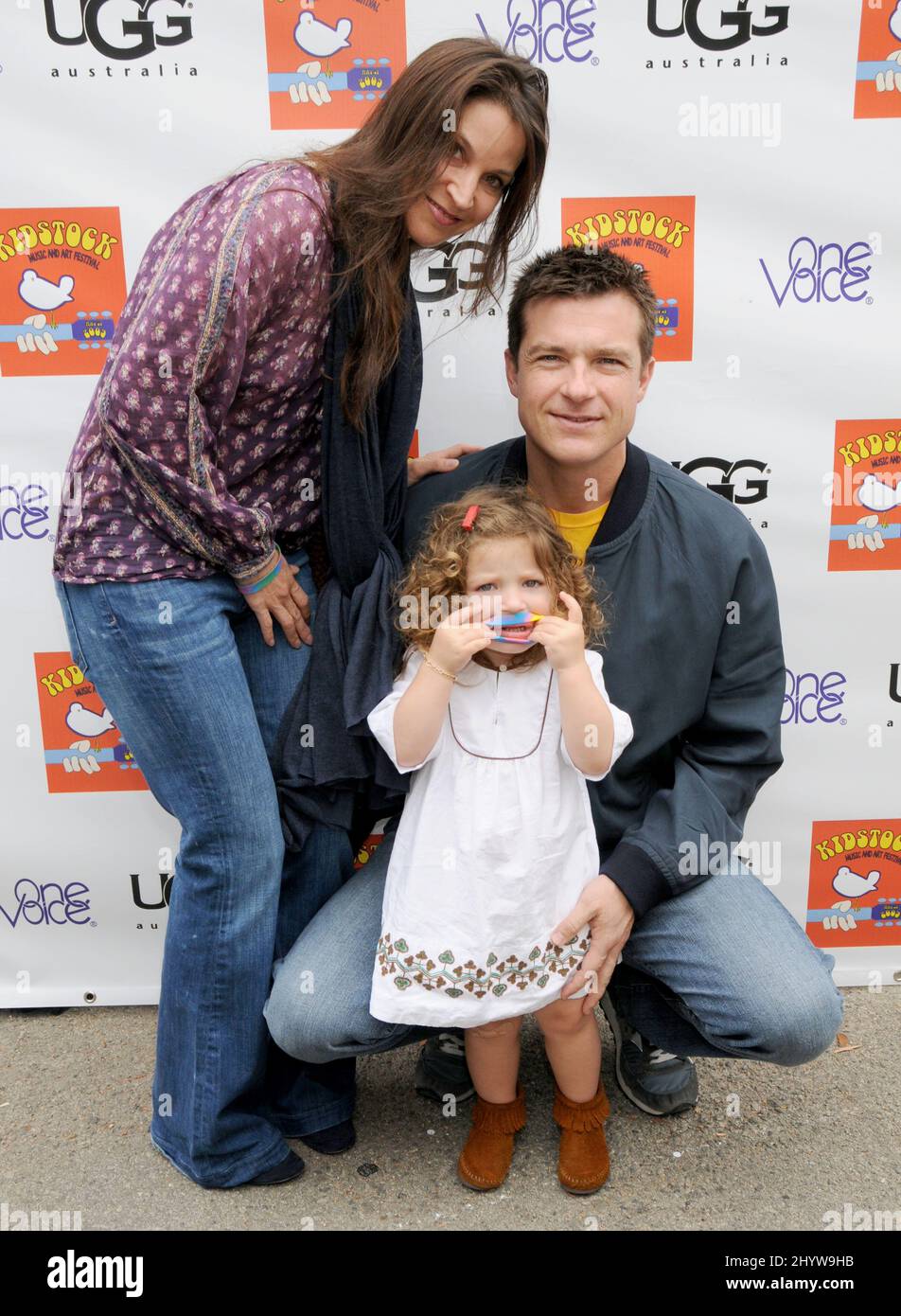 Jason Bateman, wife Amanda Anka and daughter Francesca Nora Bateman at the 3rd Annual Kidstock Music and Arts Festival held at Greystone Mansion in Beverly Hills, CA. Stock Photo