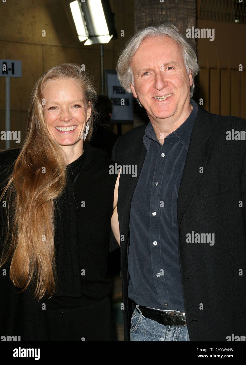Suzy Amis and James Cameron at the premiere of 'The Hurt Locker' held at the Egyptian Theatre, Los Angeles. Stock Photo