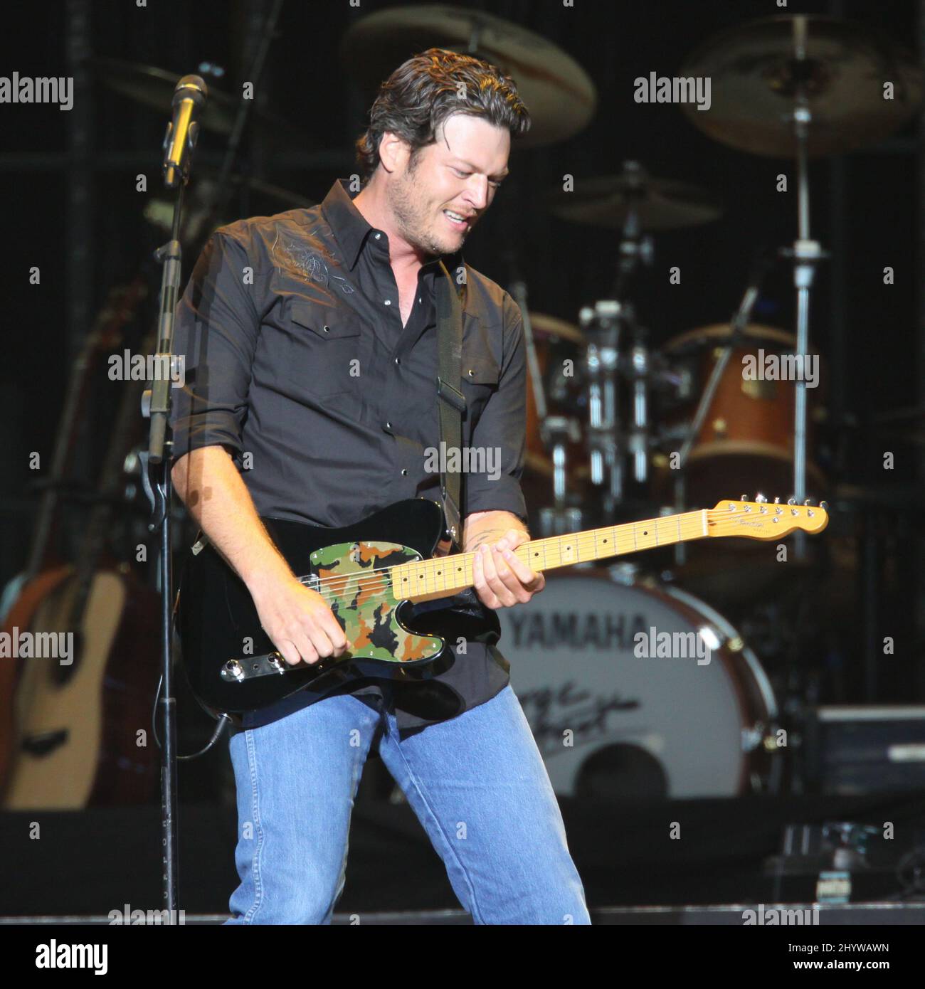 Blake Shelton on stage during the inaugural opening of the new Cowboys