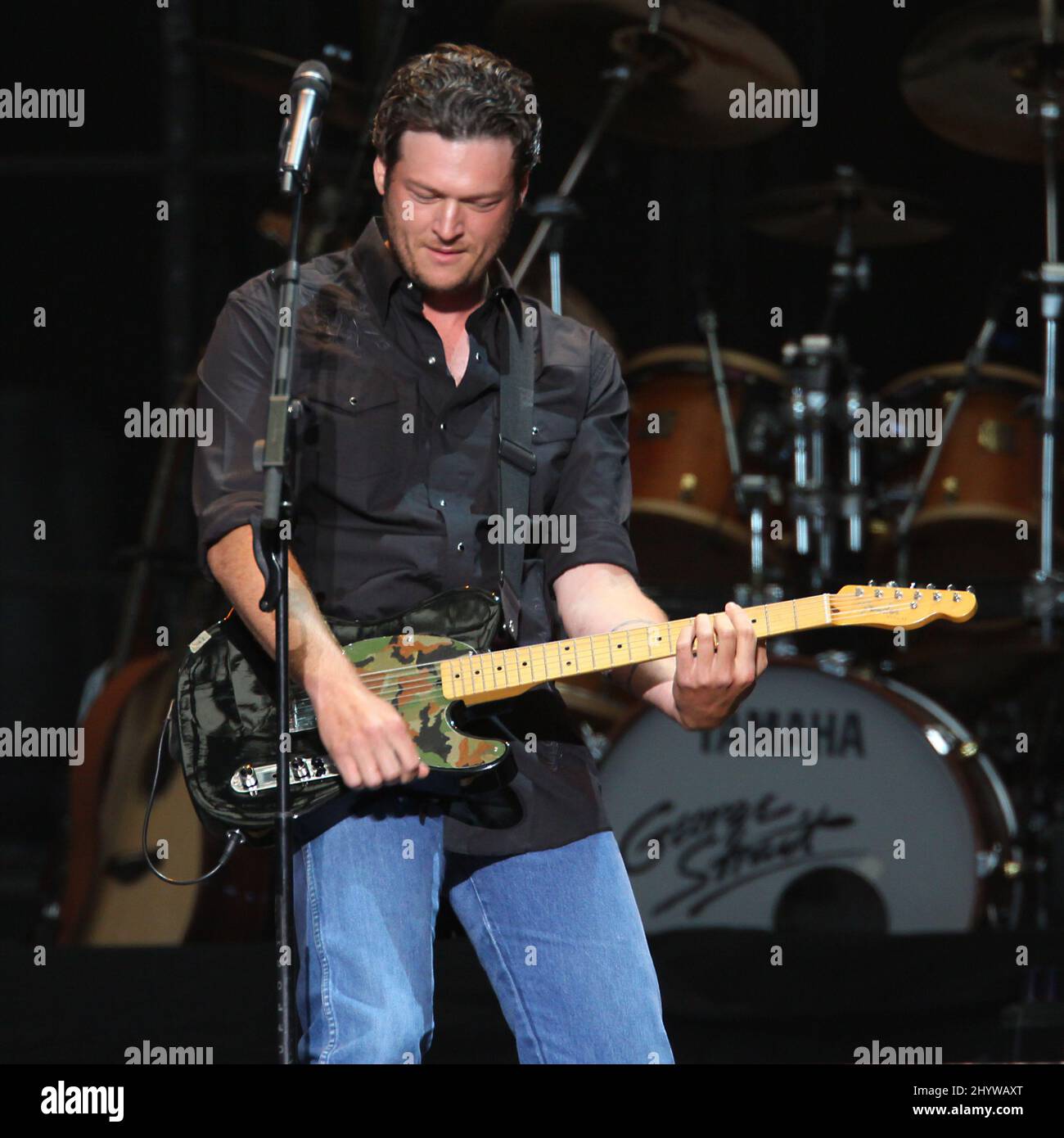 Blake Shelton on stage during the inaugural opening of the new Cowboys