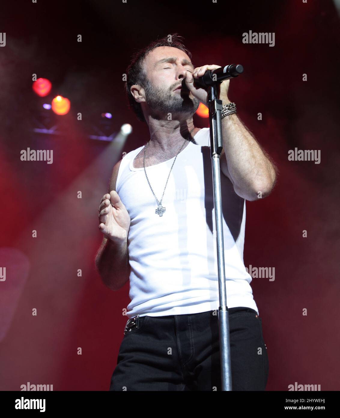 Paul Rodgers from Bad Company performs in concert at the Bethel Woods Center for the Arts, Bethel, New York. Stock Photo