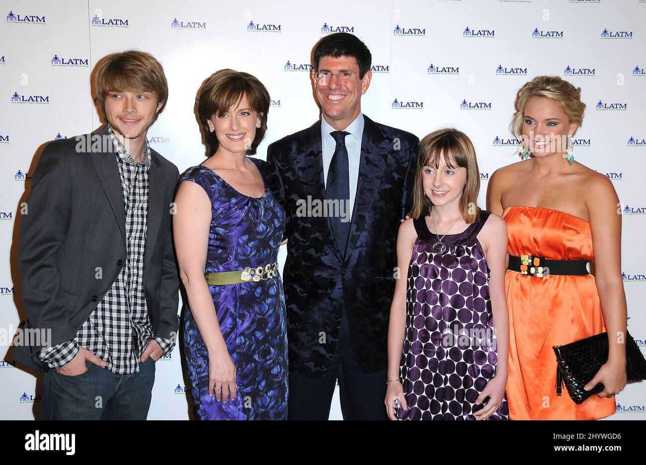 Sterling Knight , Anne Sweeney, Rich Ross,Tiffany Thornton and Allisyn Arm at the Disney Channels' 'A Summer Soiree - The Magic of Mentoring' held at the Beverly Wilshire Hotel in Los Angeles, USA Stock Photo